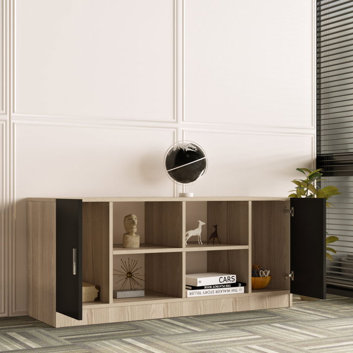 Hanah Home Armario multiusos Vo6-Ob Roble y Negro